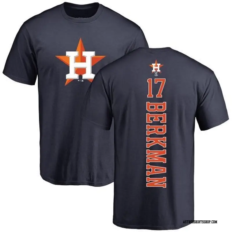 Men's Houston Astros ＃17 Lance Berkman Navy Backer T-Shirt