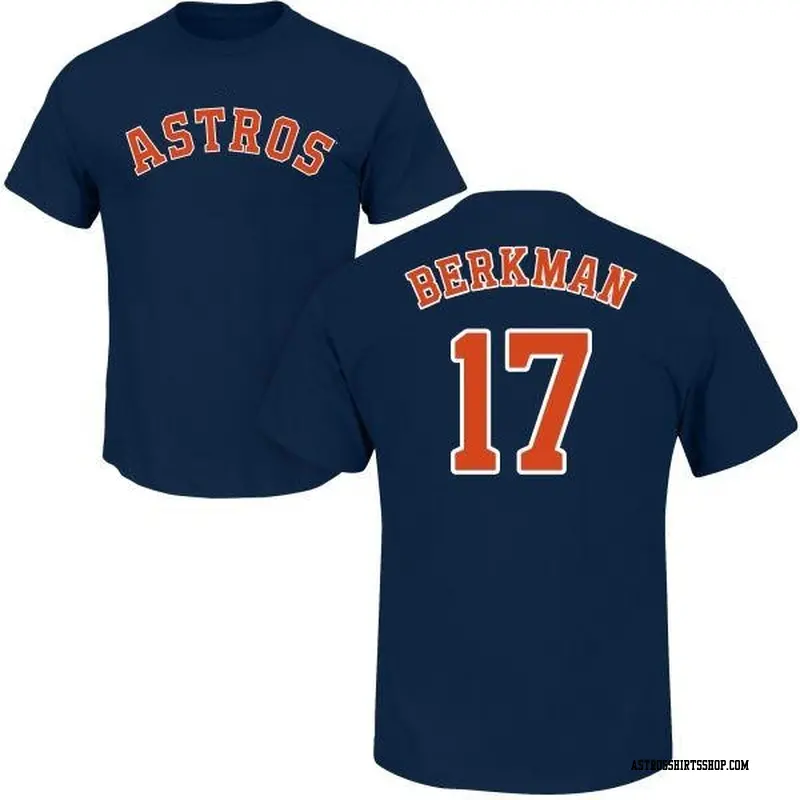 Men's Houston Astros ＃17 Lance Berkman Navy Roster Name & Number T-Shirt