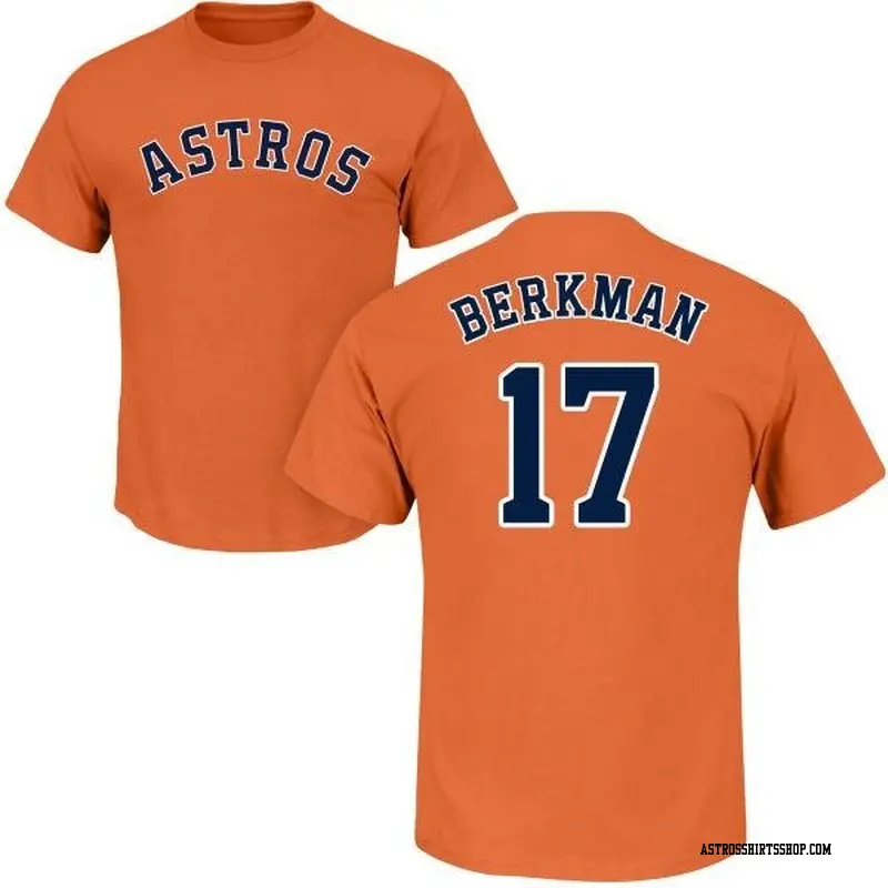 Men's Houston Astros ＃17 Lance Berkman Orange Roster Name & Number T-Shirt