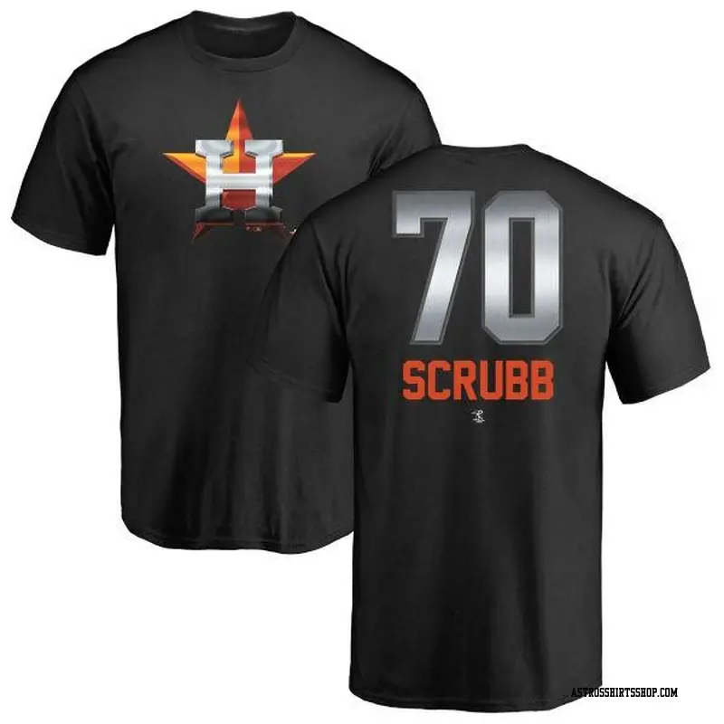 Men's Houston Astros ＃70 Andre Scrubb Black Branded Midnight Mascot T-Shirt