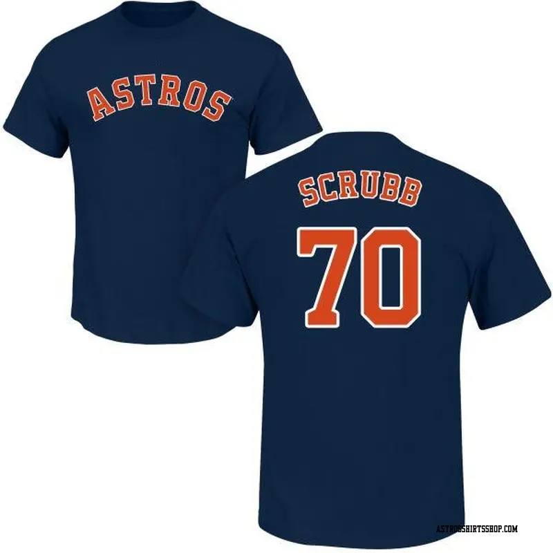 Men's Houston Astros ＃70 Andre Scrubb Navy Roster Name & Number T-Shirt