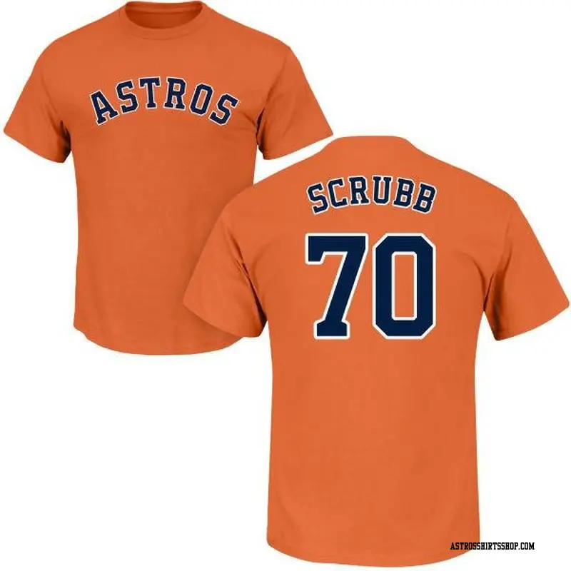 Men's Houston Astros ＃70 Andre Scrubb Orange Roster Name & Number T-Shirt