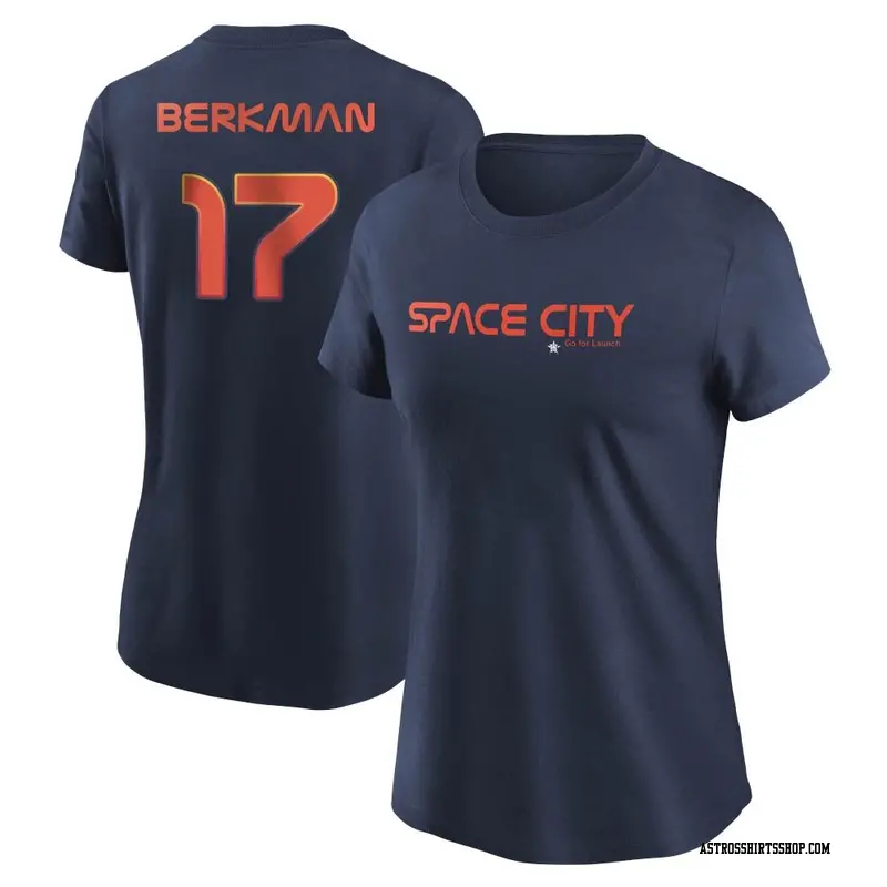 Women's Houston Astros ＃17 Lance Berkman Navy 2022 City Connect Name & Number T-Shirt