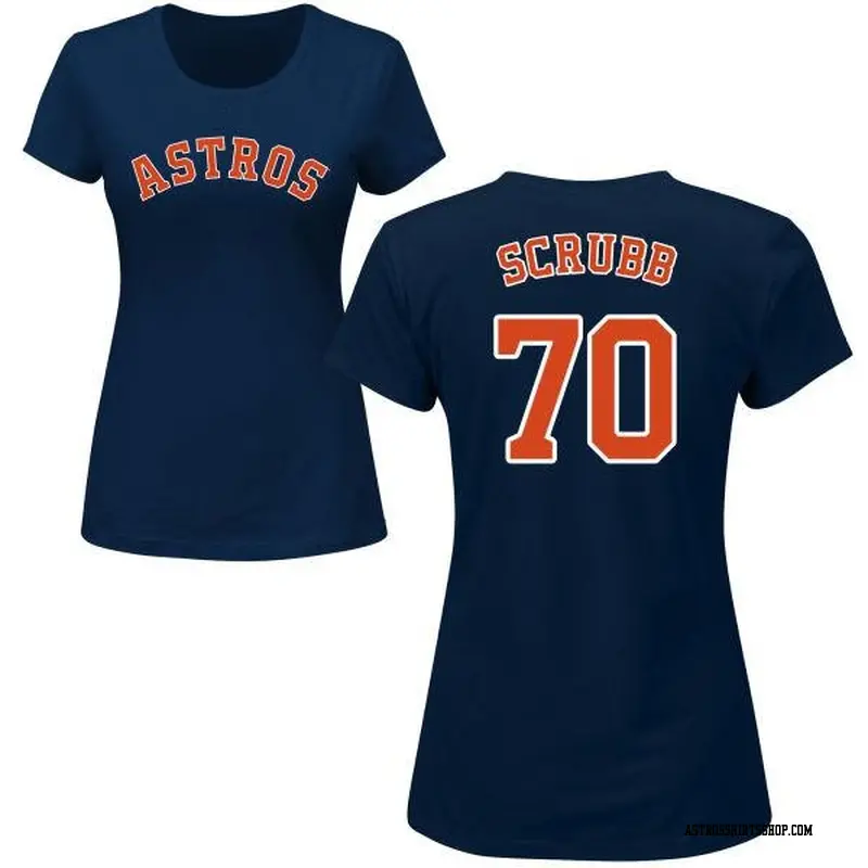 Women's Houston Astros ＃70 Andre Scrubb Navy Roster Name & Number T-Shirt